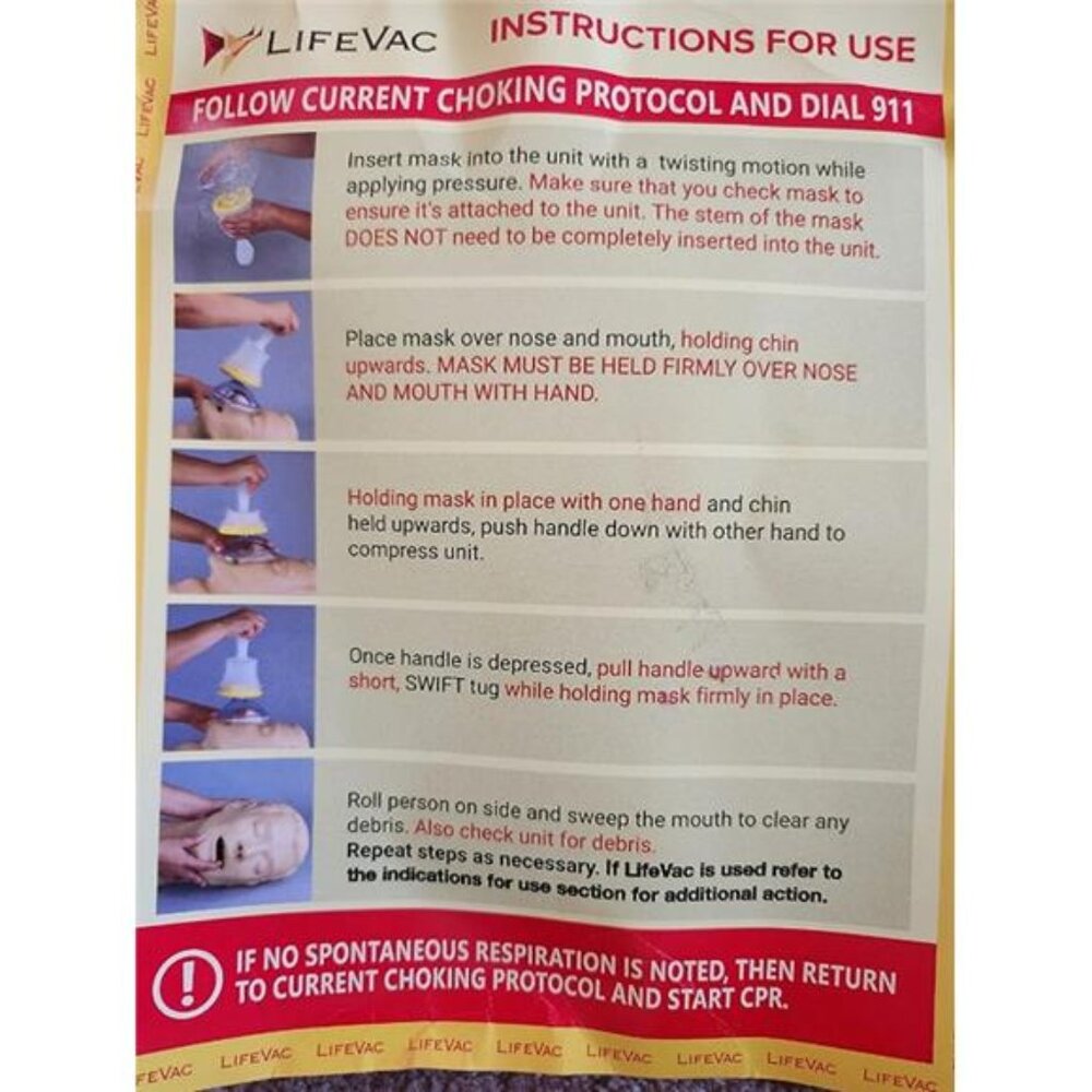 2 Packs LifeVac Yellow Travel Kit - Portable Suction Rescue Device First Aid Kit - Picture 5 of 5